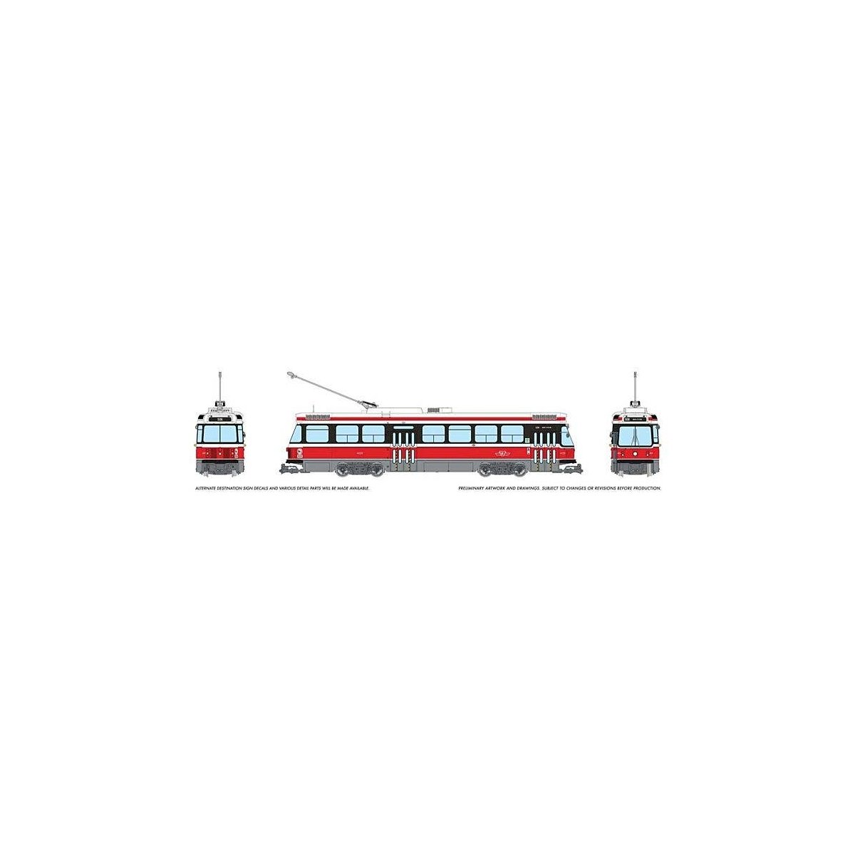 Canadian Light Rail Vehicle CLRV - Standard DC -- Toronto Transit Commission TTC 4029 (Early, red, white), HO, Rapido Trains Inc