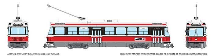 Canadian Light Rail Vehicle CLRV - Standard DC -- Boston MBTA UTDC Demonstrator 4031 (red, white), HO, Rapido Trains Inc 702008