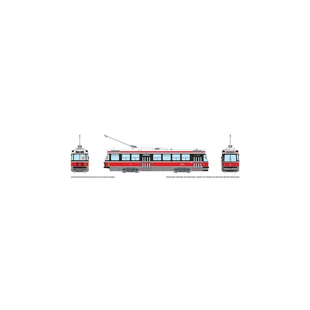 Canadian Light Rail Vehicle CLRV - Standard DC -- Toronto Transit Commission TTC 4003 (Late, red, white), HO, Rapido Trains Inc 