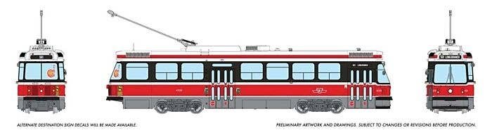Canadian Light Rail Vehicle CLRV - Standard DC -- Toronto Transit Commission TTC 4039 (Late, red, white), HO, Rapido Trains Inc 