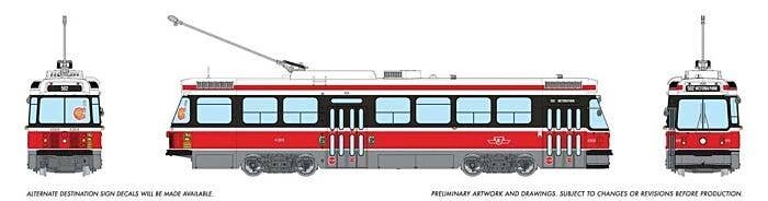 Canadian Light Rail Vehicle CLRV - Standard DC -- Toronto Transit Commission TTC 4068 (Late, red, white), HO, Rapido Trains Inc 