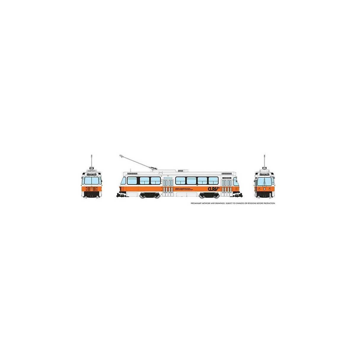Canadian Light Rail Vehicle CLRV - Standard DC -- UTDC Concept Scheme (white, orange), HO, Rapido Trains Inc 702018