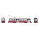 Canadian Light Rail Vehicle CLRV - Standard DC -- UTDC Demonstrator Unlettered, (red, white), HO, Rapido Trains Inc 702019