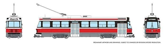 Canadian Light Rail Vehicle CLRV - Standard DC -- UTDC Demonstrator Unlettered, (red, white), HO, Rapido Trains Inc 702019