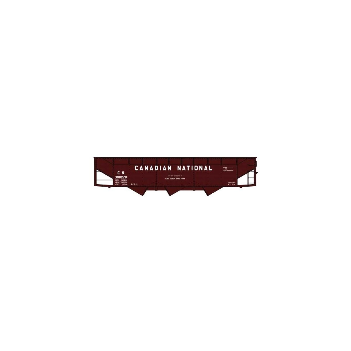 AAR 70-Ton Offset-Side 3-Bay Hopper - Kit - Canadian National - H0 - Accurail Inc 7564