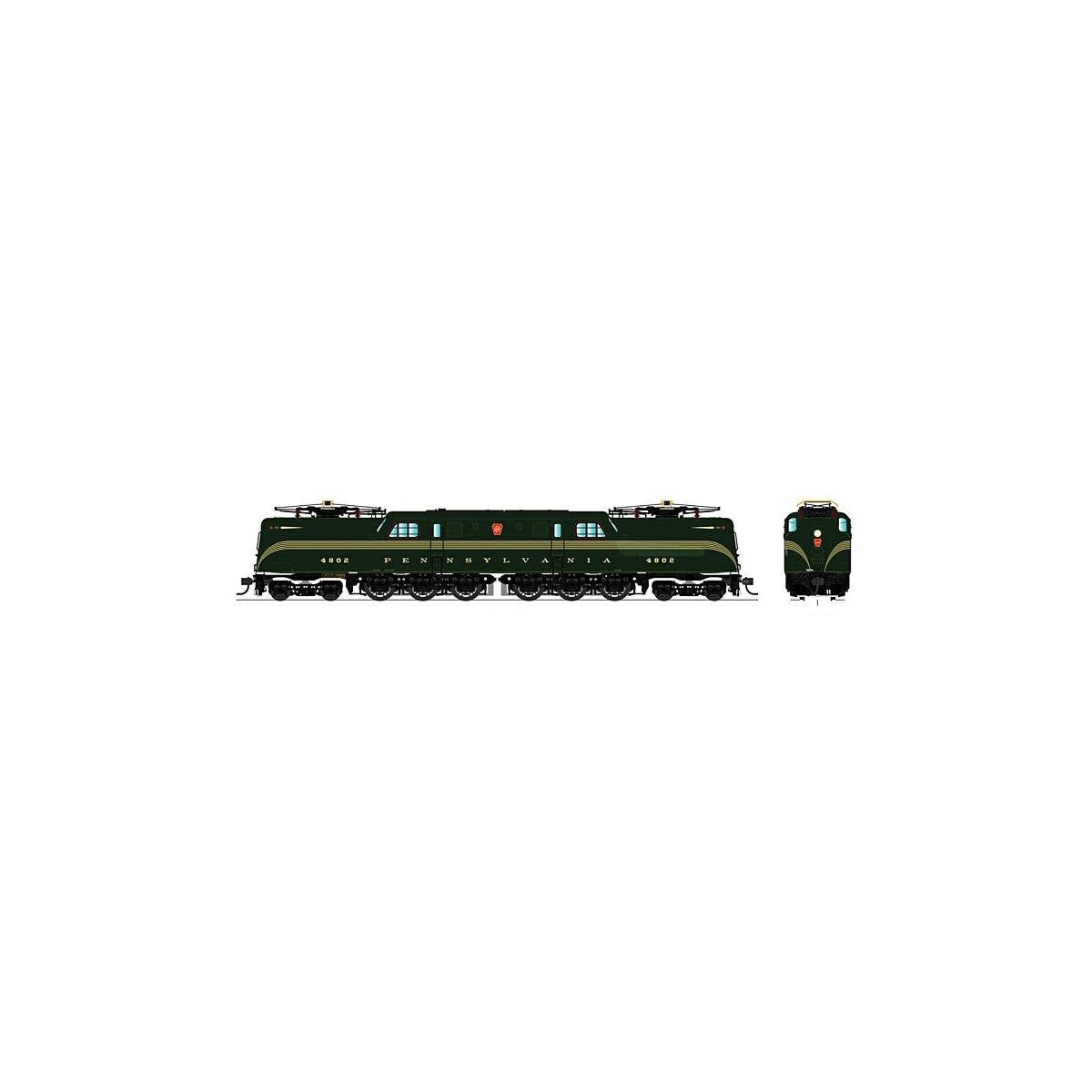GG1 Electric w/Sound & DCC - Paragon3 -- Pennsylvania Railroad 4825 (Brunswick Green, 5-Stripe, Roman Lettering), N, Broadway Li