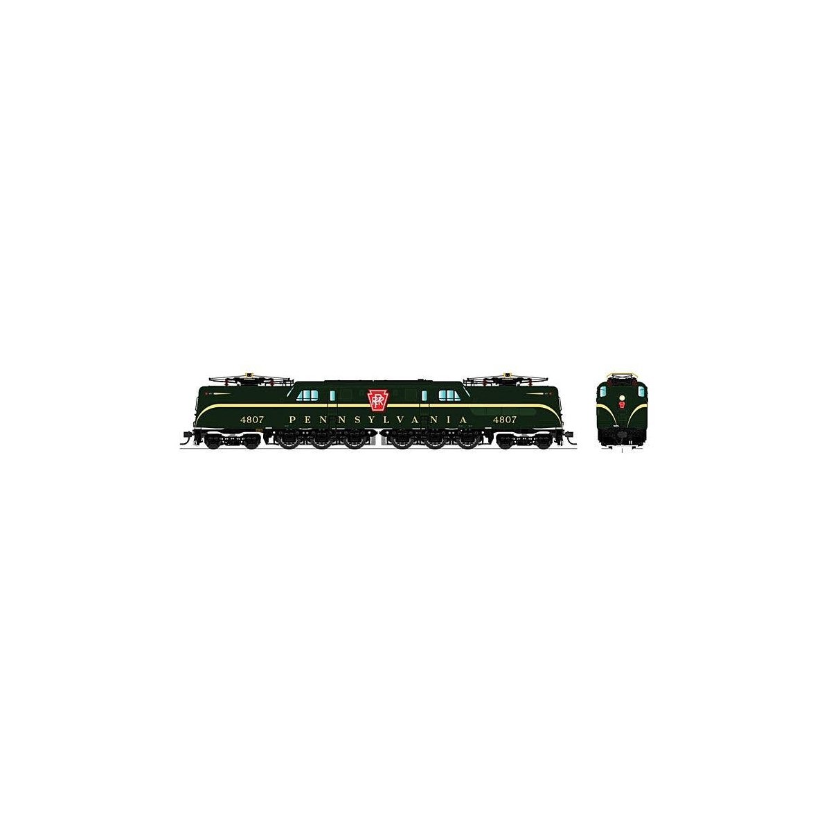 GG1 Electric w/Sound & DCC - Paragon3 -- Pennsylvania Railroad 4821 (Brunswick Green, Broad Stripe, Buff Roman), N, Broadway Lim