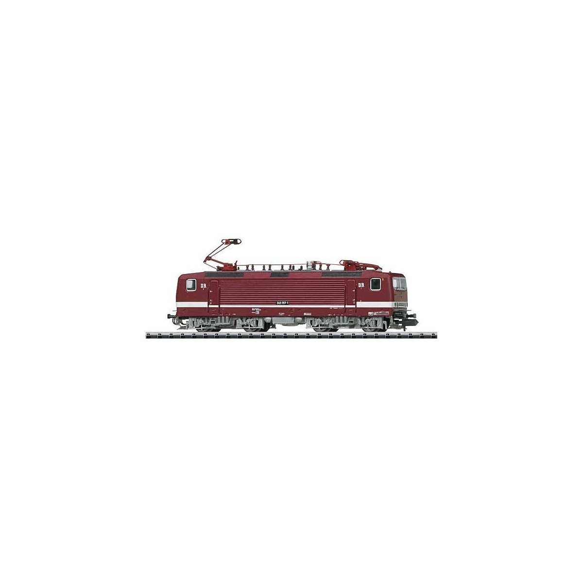 Class 243 Electric - Sound and DCC-SX - Minitrix -- German State Railroad DR 243 357-1 (Era IV, red, white, gray), N, Trix 16433