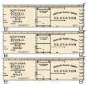 36' Double-Sheathed Wood Boxcar - Steel Roof - Wood Ends 3-Pack - Kit - New York Central & Hudson River - H0 - Accurail Inc 8153