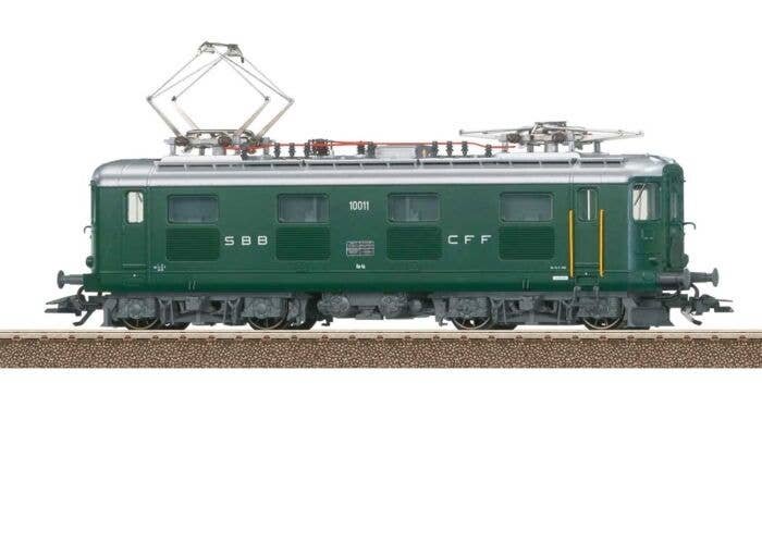 Class Re 4/4 I Electric - Sound and DCC -- Swiss Federal Railways SBB 10011 (Era III 1959, green, silver), HO, Trix 25423