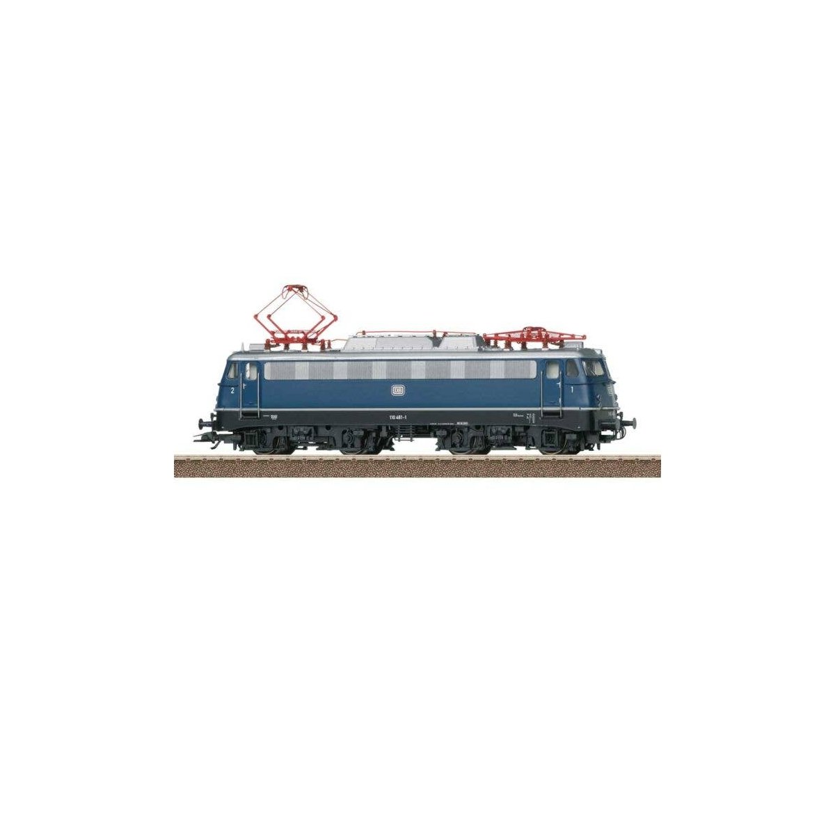 Class 110 Electric - Sound and DCC -- German Federal Railroad DB 110 461-1 (Era IV 1978, cobalt blue, black, silv, HO, Trix 2277