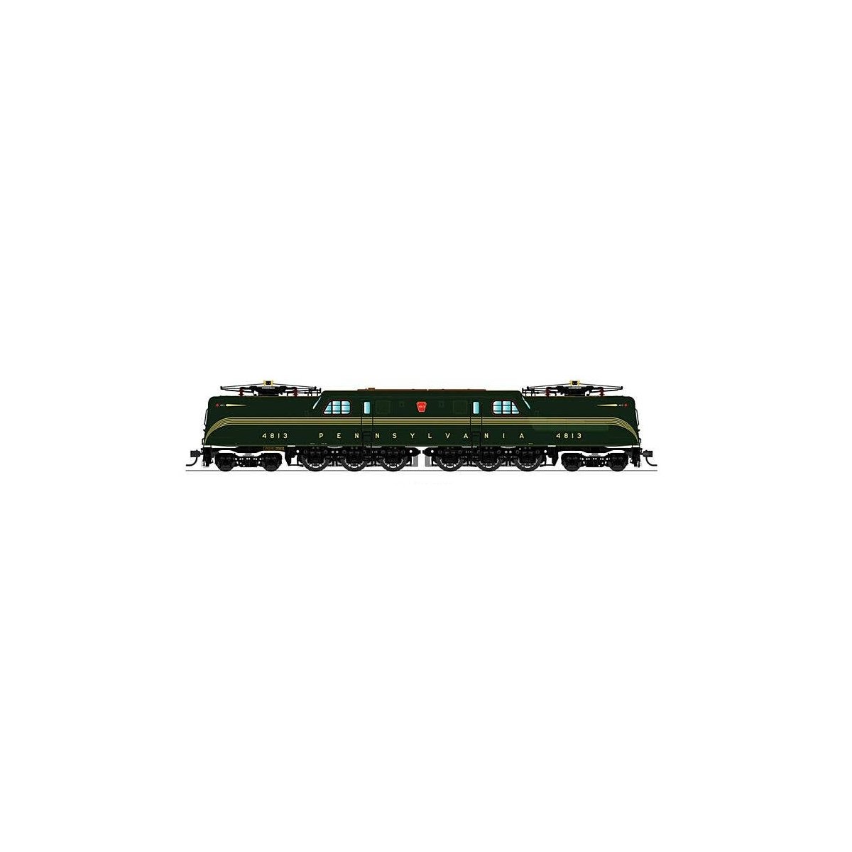 GG1 Electric w/Sound & DCC - Paragon3 -- Pennsylvania Railroad 4813 (Brunswick Green, 5-Stripe, brown Roof, Futura), N, Broadway