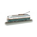 PCC Streetcar w/DCC, Sound & Sparking Trolley Pole -- Chicago (green, white, red), HO, Bachmann Industries 60504