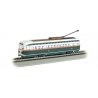 PCC Streetcar w/DCC, Sound & Sparking Trolley Pole -- Chicago (green, white, red), HO, Bachmann Industries 60504