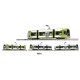 Hiroden Type 1000 Light Rail Vehicle - Standard DC -- Hiroshima Electric Railway (Green Mover LEX, white, green), N, Kato USA In