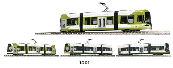 Hiroden Type 1000 Light Rail Vehicle - Standard DC -- Hiroshima Electric Railway (Green Mover LEX, white, green), N, Kato USA In