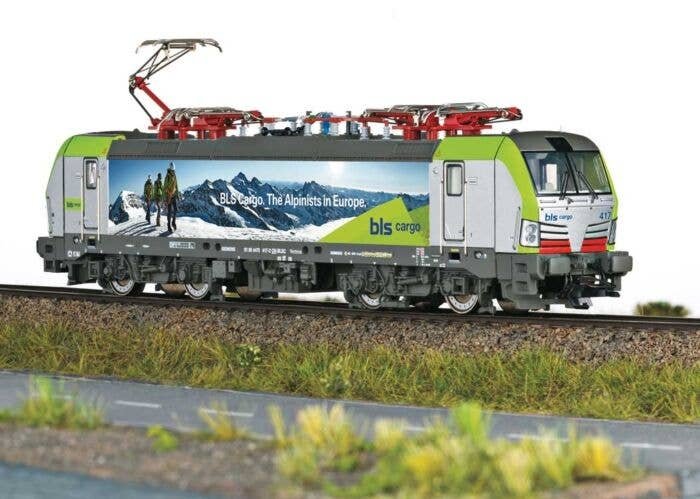 Siemens Vectron Class 475 Electric -Sound and DCC -- BLS Cargo 475 417 (Era VI 2021, gray, green, Mountain Mural), HO, Trix 2519