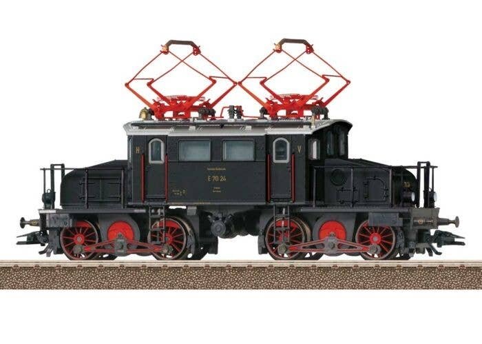 Class E 70.2 Electric - Sound and DCC -- German Federal Railroad DB E 70 24 (Fantasy Scheme, Era III 1950, black, re, HO, Trix 2
