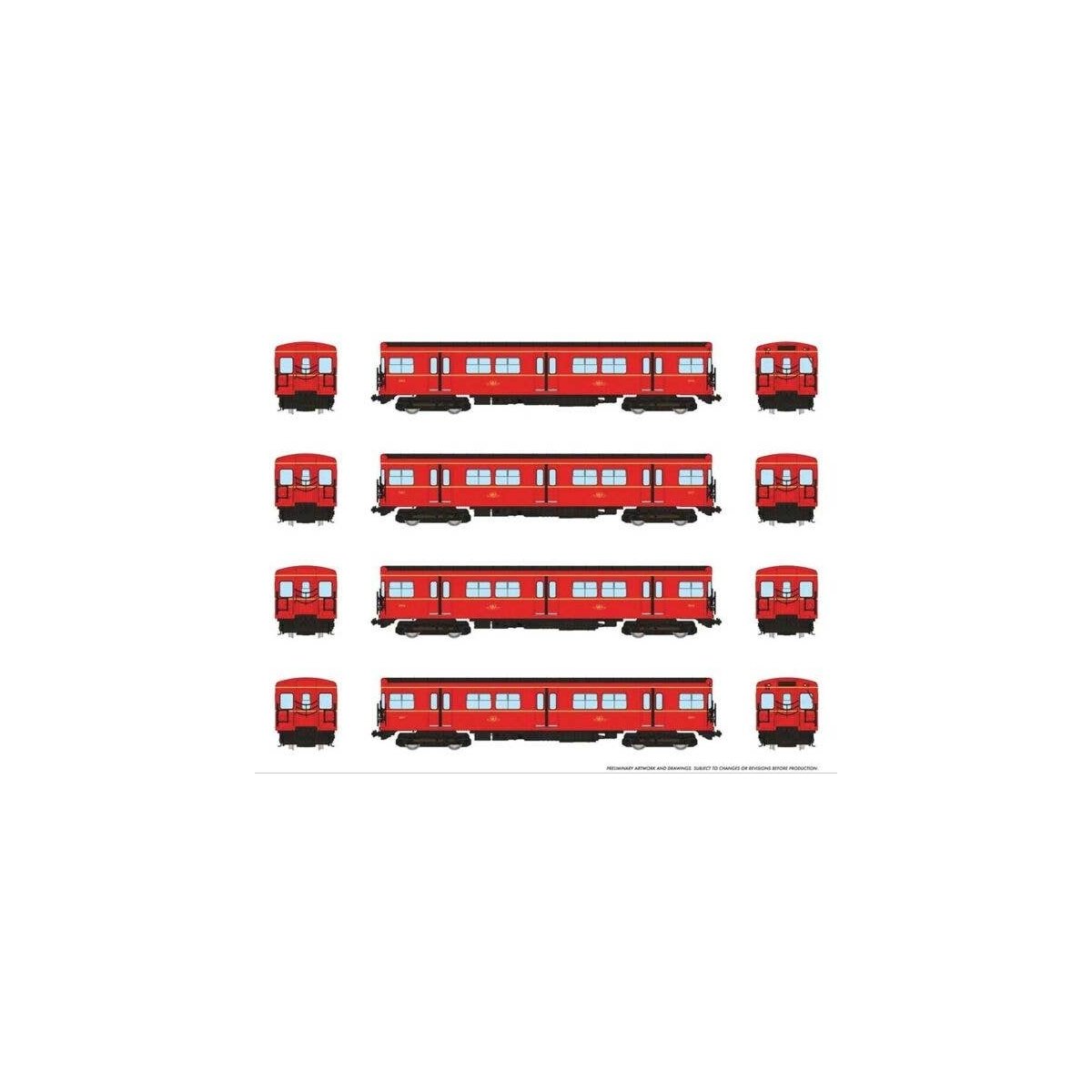 Toronto G-Class Subway A-B-B-A Set - Standard DC -- Toronto Transit Commission 5016, 5217, 5216, 5017, HO, Rapido Trains Inc 206