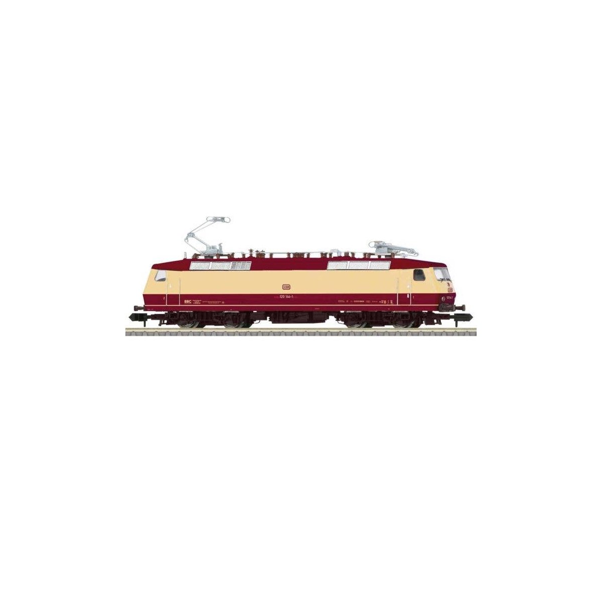 Class 120.2 Electric - Sound and DCC - Minitrix -- Schlunss Railroad Logistics SEL 120 144-1 (Era VI 2023, ivory, red), N, Trix 