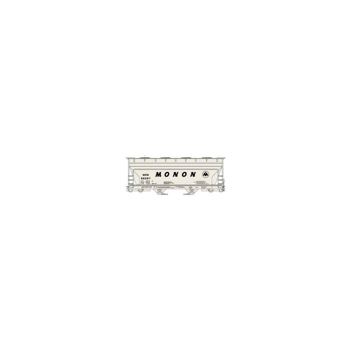 ACF 2-Bay Covered Hopper - Kit - Monon - H0 - Walthers 112-81511