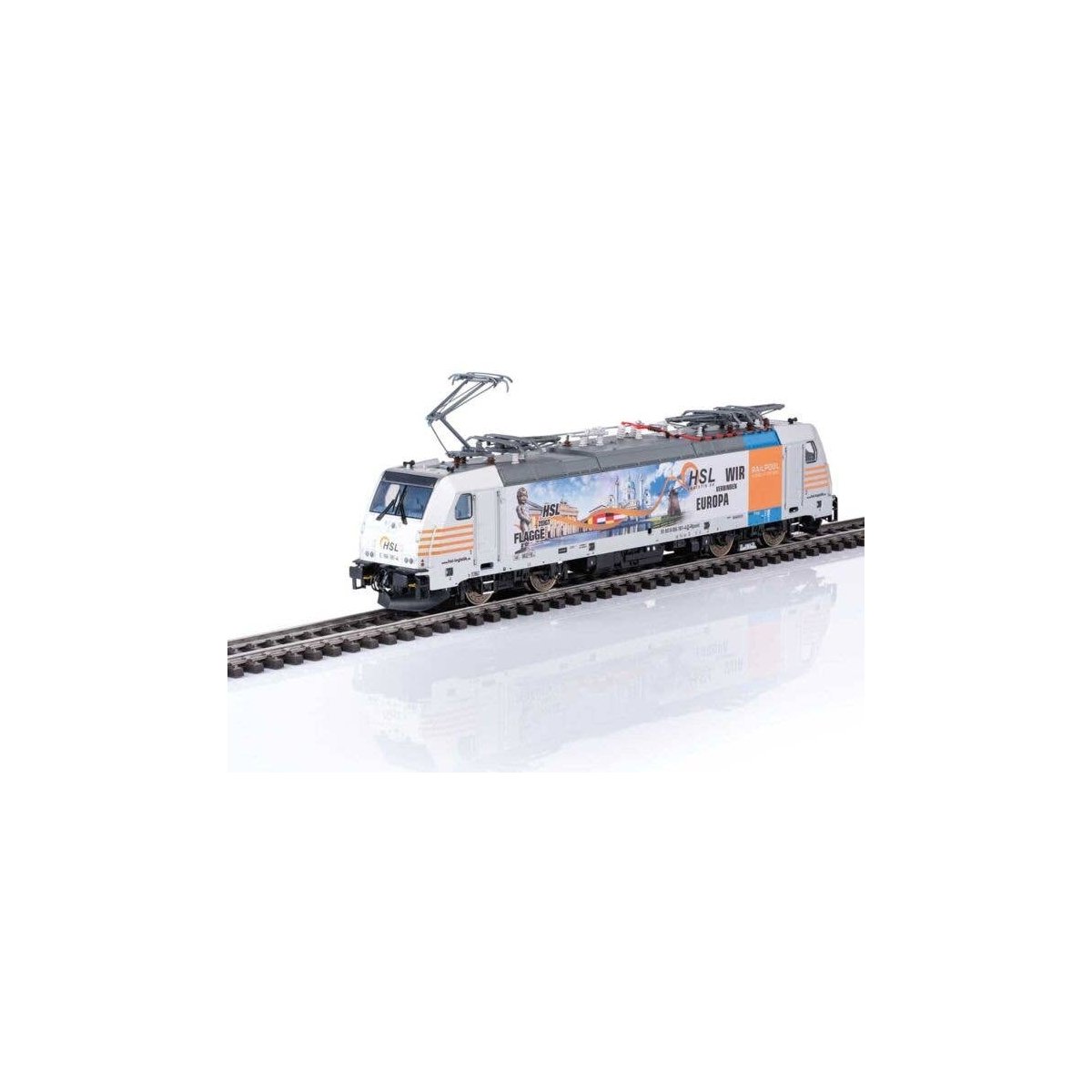 TRAXX 2 Class E 186 Electric - Sound and DCC -- Railpool HSL 186 181-4 (Era VI 2018, white, yellow, We Connect Europe graph, HO,