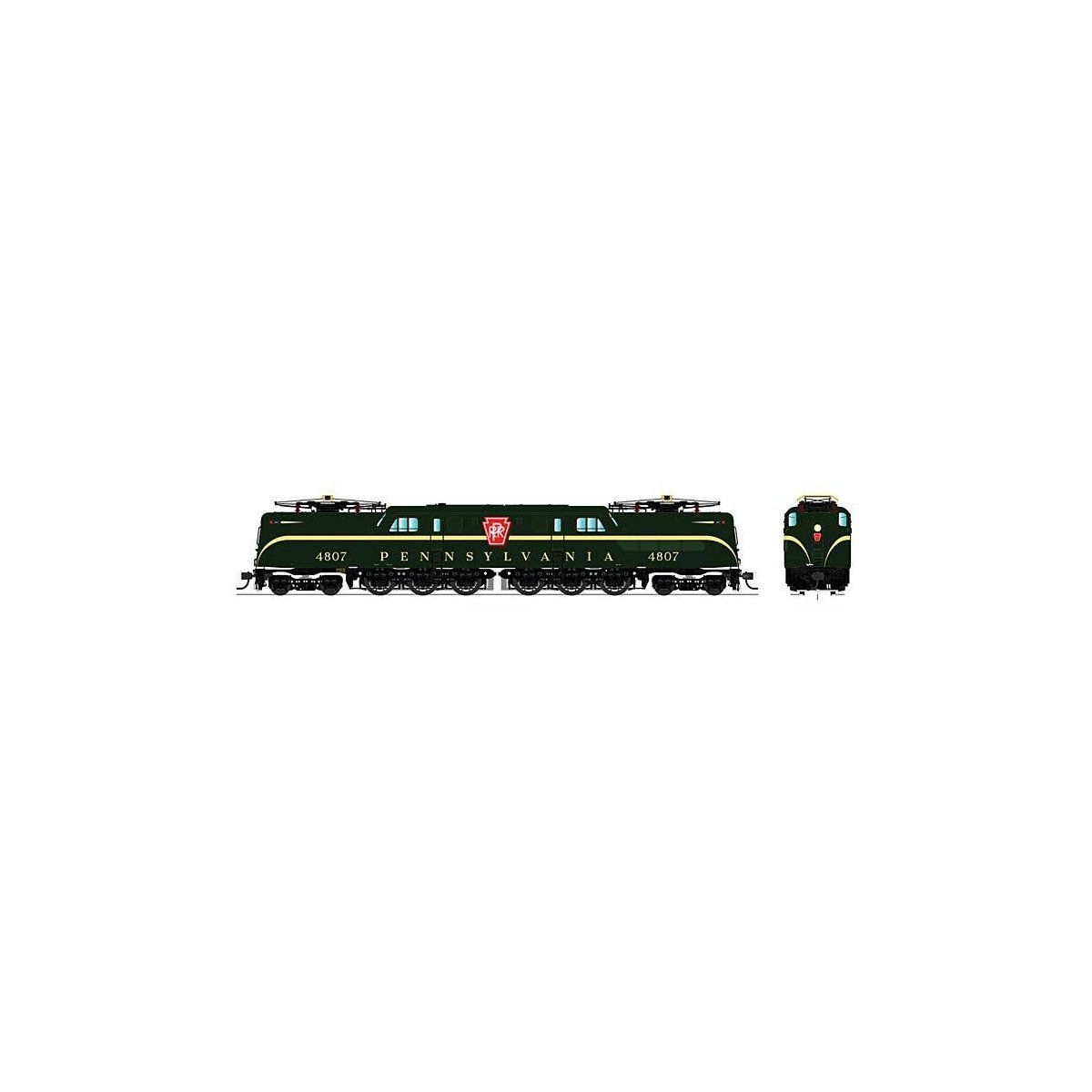 GG1 Electric w/Sound & DCC - Paragon3 -- Pennsylvania Railroad 4807 (Brunswick Green, Broad Stripe, Buff Roman), N, Broadway Lim