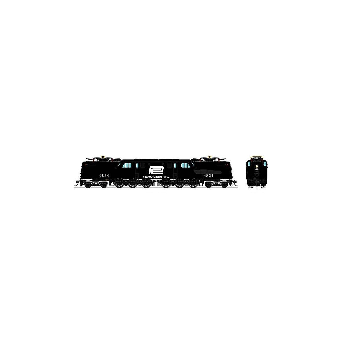 GG1 Electric w/Sound & DCC - Paragon3 -- Penn Central 4824 (black, white Logo), N, Broadway Limited Imports 3450