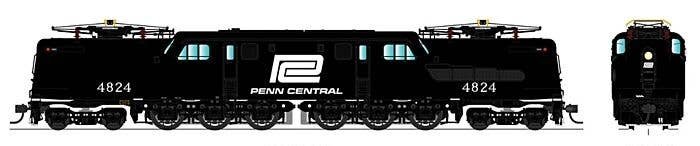 GG1 Electric w/Sound & DCC - Paragon3 -- Penn Central 4824 (black, white Logo), N, Broadway Limited Imports 3450