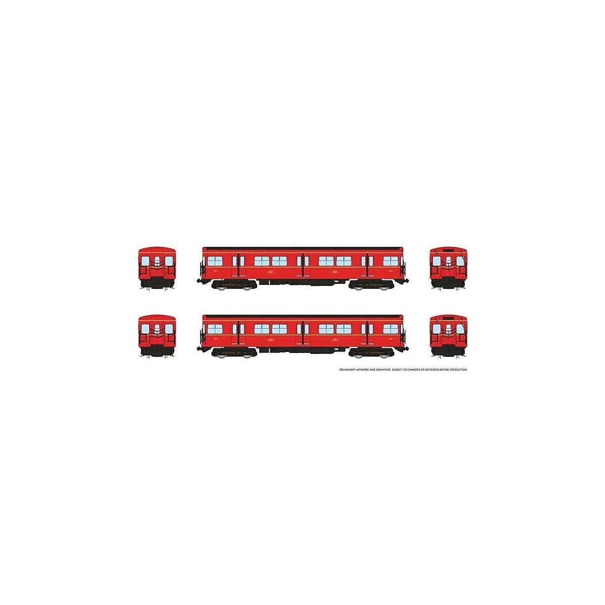 Toronto G-Class Subway A-B Set - Standard DC -- Toronto Transit Commission 5034, 5035, HO, Rapido Trains Inc 206002