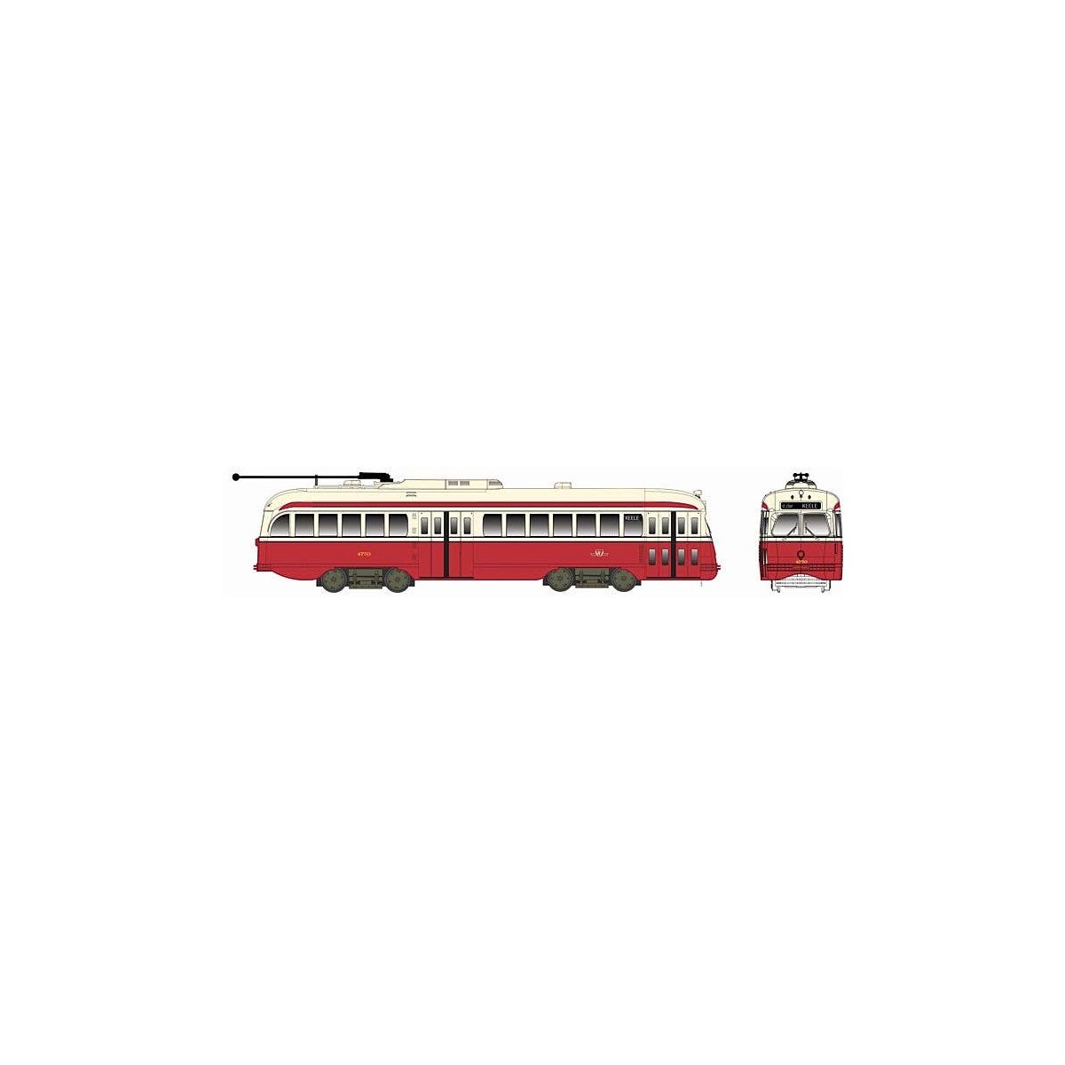 Kansas City-Style Post-War PCC Streetcar w/LokSound & DCC - Executive Line -- Toronto Transit Commission 4750 (maroon, cream, De