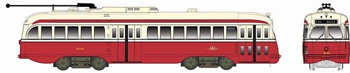 Kansas City-Style Post-War PCC Streetcar w/LokSound & DCC - Executive Line -- Toronto Transit Commission 4750 (maroon, cream, De