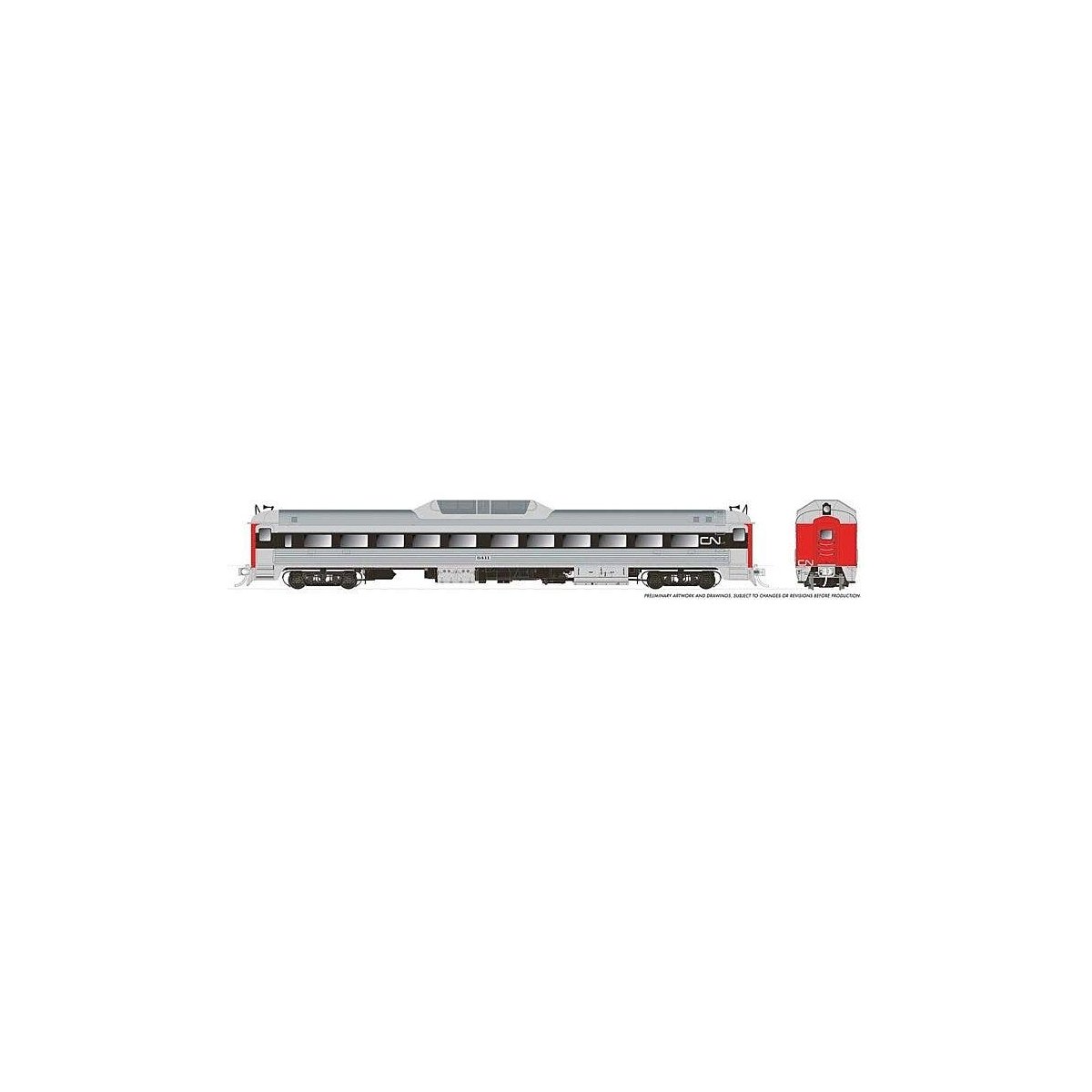 Budd RDC-9 - Sound and DCC -- Canadian National 6000 (stainless, black, red, white, Noodle Logo), HO, Rapido Trains Inc 16811