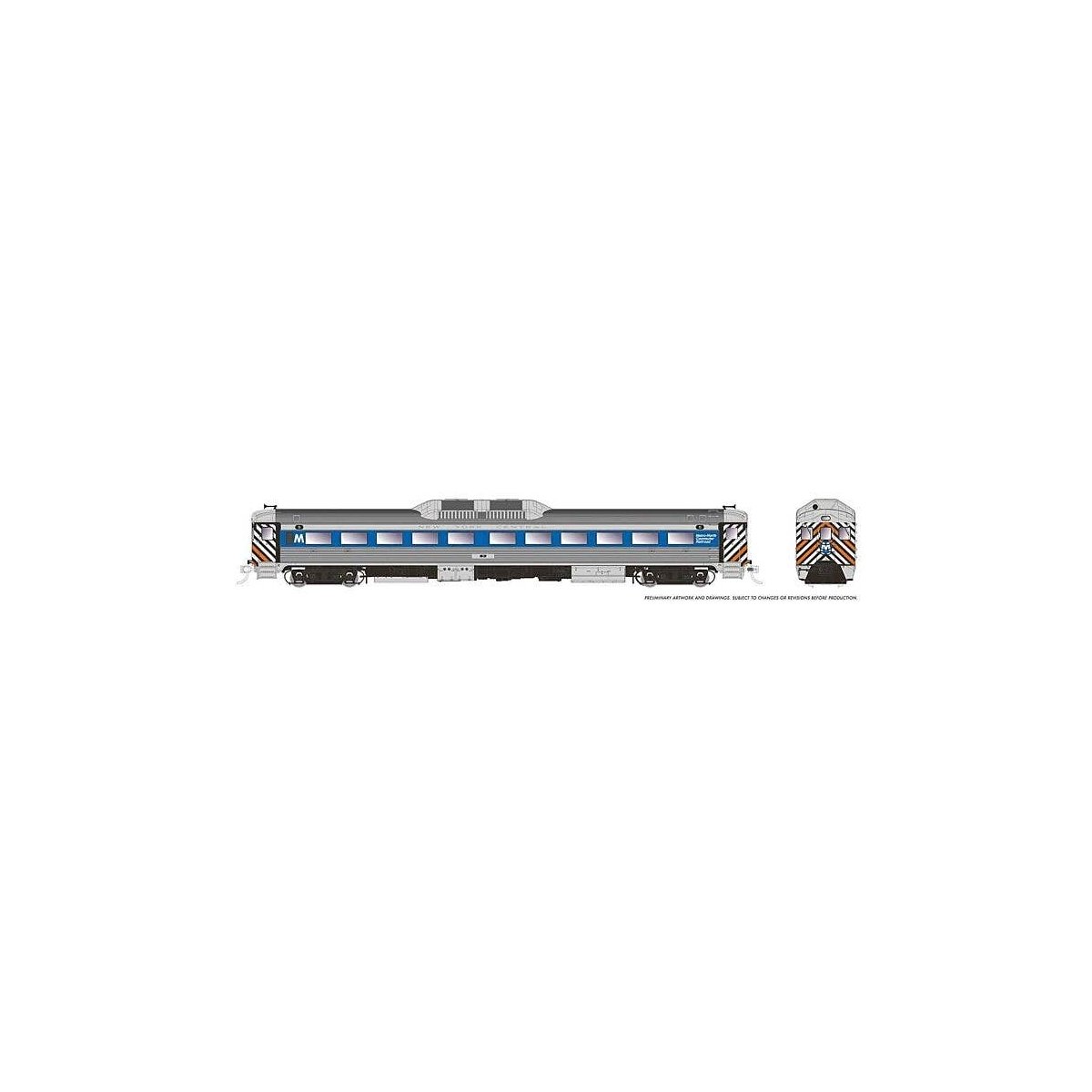 Budd RDC-1 Phase 1b - Sound and DCC -- Metro-North 53 (stainless, blue, red, white, black), HO, Rapido Trains Inc 16821