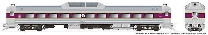 Budd RDC-9 - Sound and DCC -- Massachusetts Bay Transportation Authority MBTA 6916 (stainless, purple), HO, Rapido Trains Inc 16