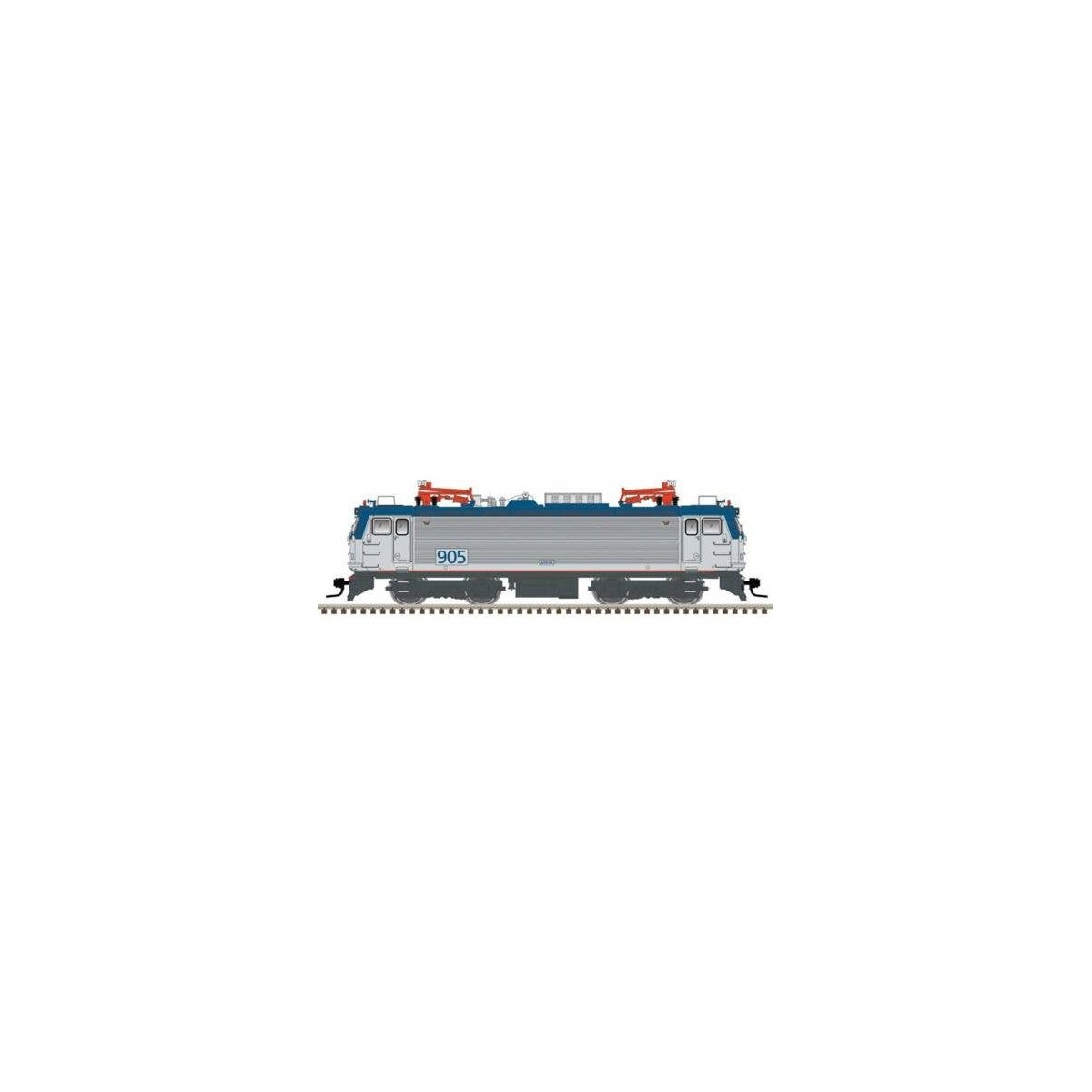 AEM-7 Electric - Standard DC - Master(R) Silver -- Amtrak 924 (Phase V, silver, blue, red, No Travelmark Logo), HO, Atlas Model 