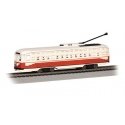 PCC Streetcar - Standard DC -- Painted, Unlettered (red, cream), HO, Bachmann Industries 60514