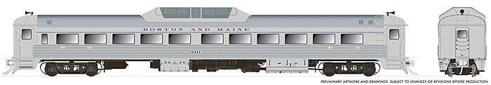 Budd RDC-9 - Standard DC -- Boston & Maine 6411 (McGinnis, stainless, white, blue, black), HO, Rapido Trains Inc 16306
