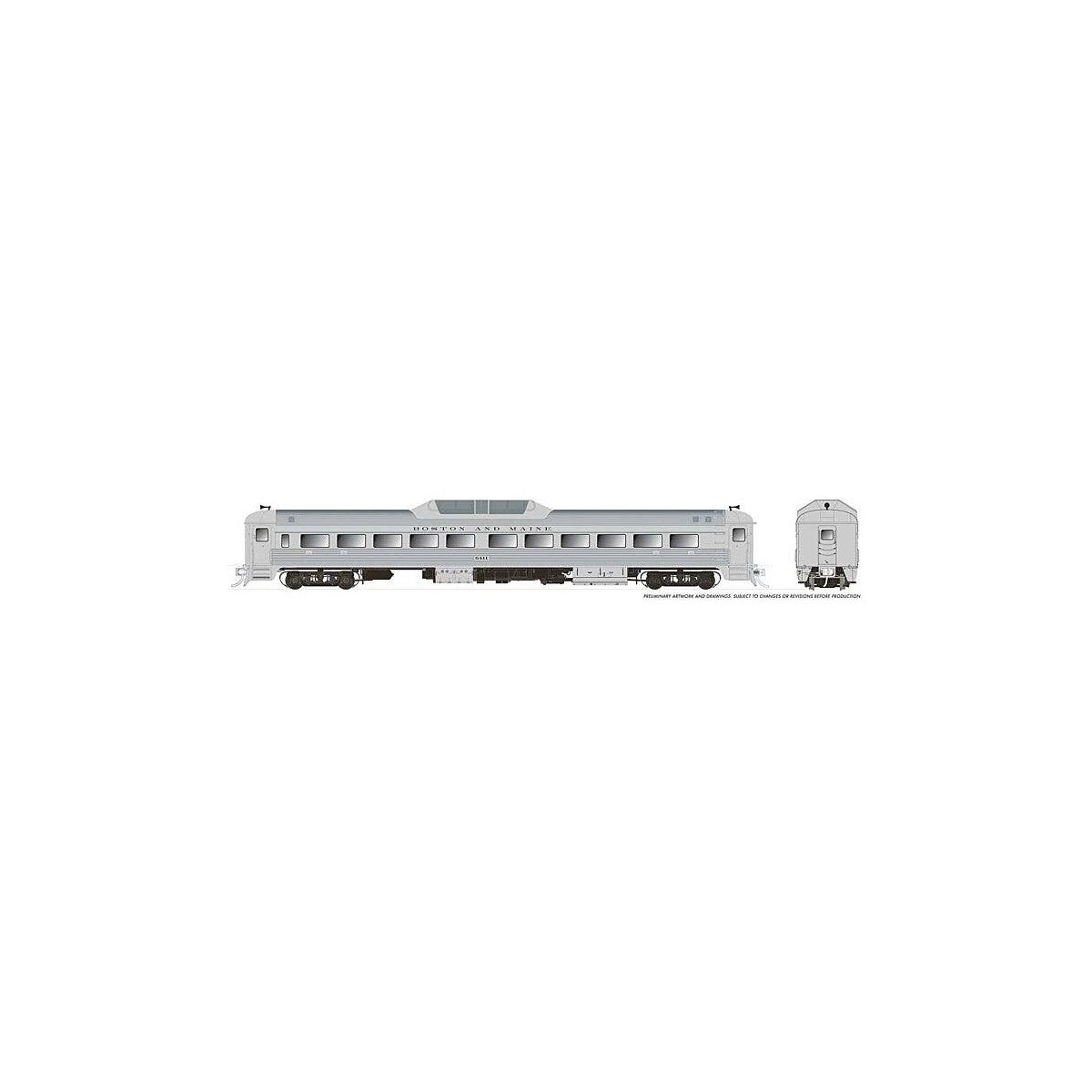 Budd RDC-9 - Standard DC -- Boston & Maine 6424 (McGinnis, stainless, white, blue, black), HO, Rapido Trains Inc 16307