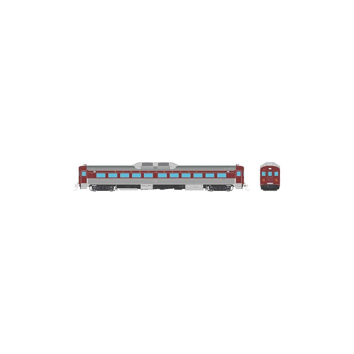 Budd RDC-1 Phase 1a - Standard DC -- New York, Susquehanna & Western M7 (stainless, maroon), HO, Rapido Trains Inc 16331