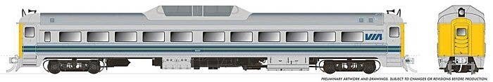 Budd RDC-9 - Standard DC -- VIA Rail Canada 6004 (stainless, blue, yellow), HO, Rapido Trains Inc 16342