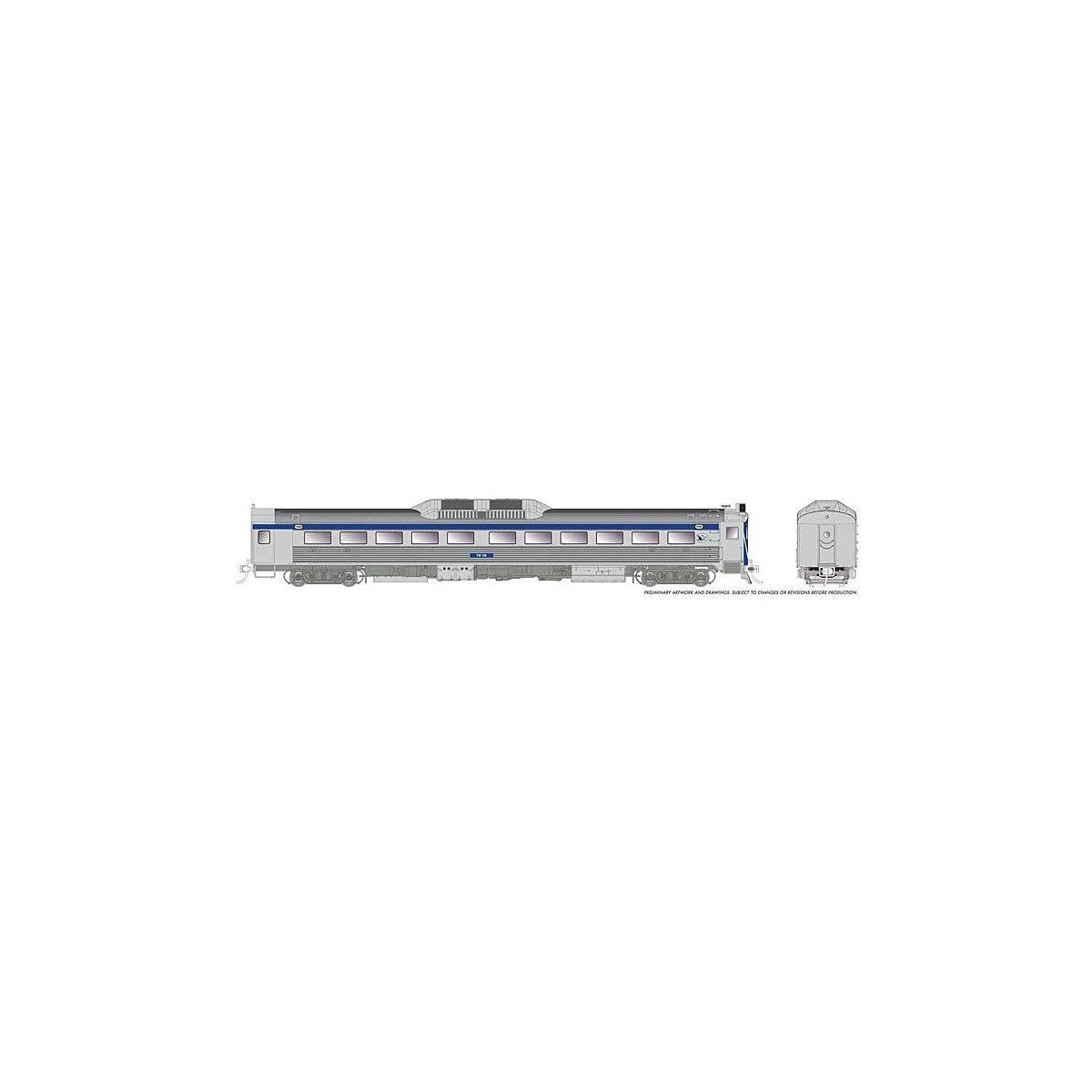 Budd RDC-1 Phase 1b - Standard DC -- Yreka Western 100 (stainless, blue, white), HO, Rapido Trains Inc 16344