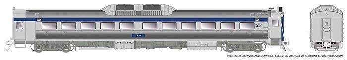 Budd RDC-1 Phase 1b - Standard DC -- Yreka Western 100 (stainless, blue, white), HO, Rapido Trains Inc 16344