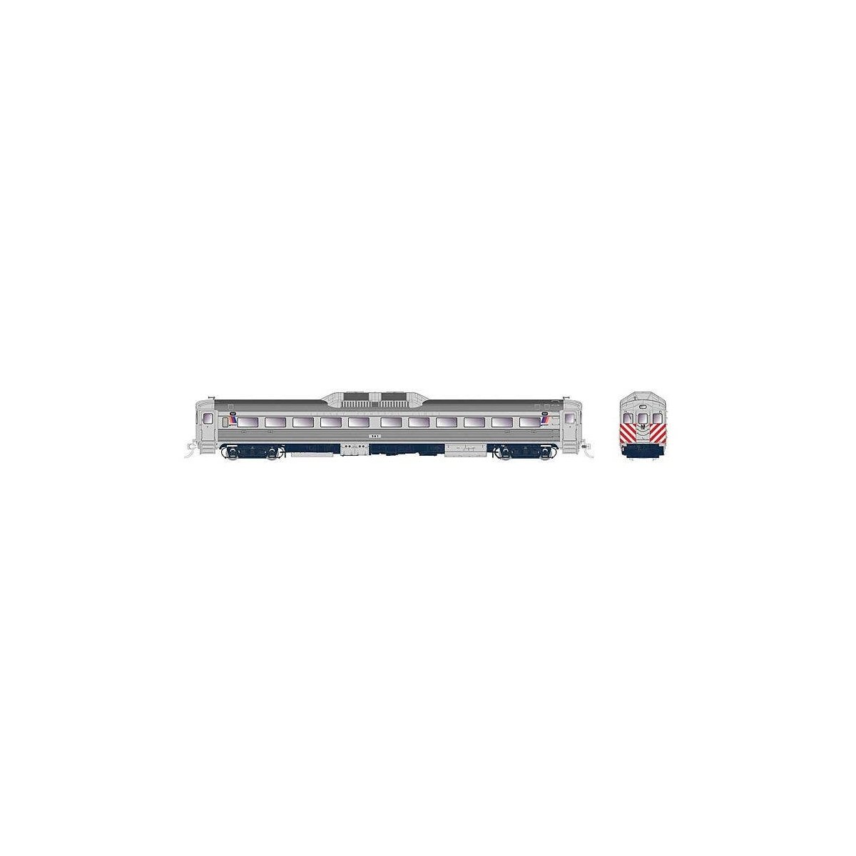 Budd RDC-1 Phase 1b - Standard DC -- New Jersey Transit 5180 (stainless, white, red), HO, Rapido Trains Inc 16328
