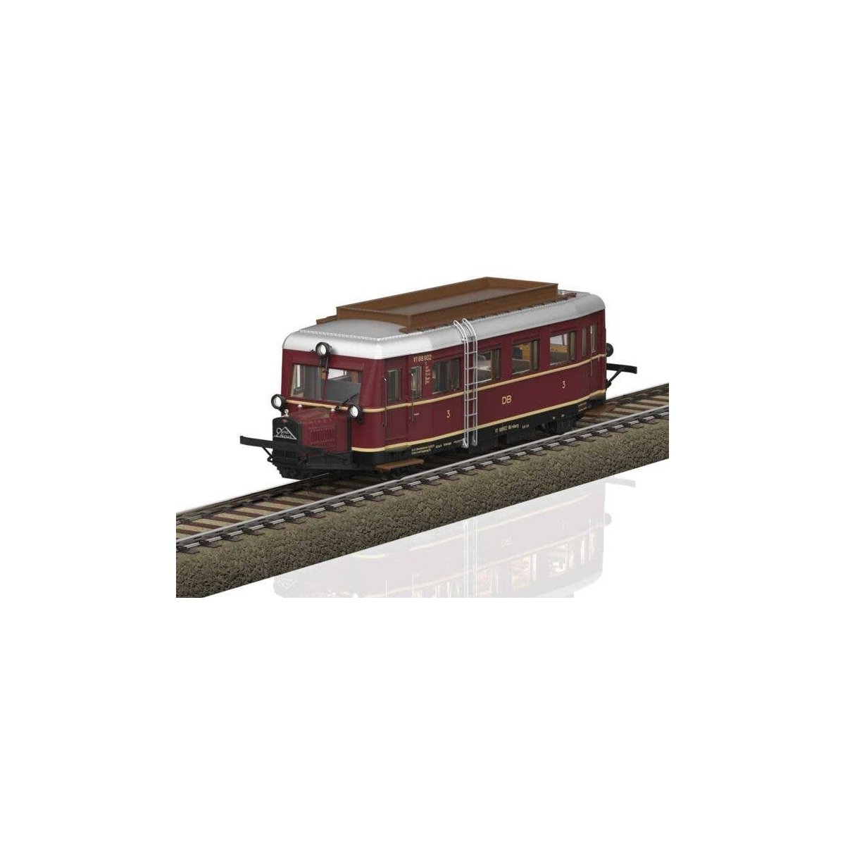 Class VT 88.9 Cvt-34 Diesel `Pig Snout` Rail Car - Sound and DCC -- German Federal Railroad DB VT 88 902 (Era III 1950, red, sil