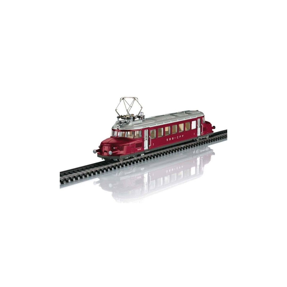 Class RCe 2/4 Red Arrow Railcar - Sound and DCC -- Oensingen-Balsthal Railroad OeBB 607 (Era VI 2023, red, silver), HO, Trix 258