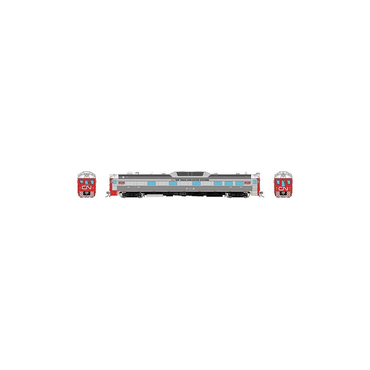 Budd RDC-1 Phase 2 Track Evaluation - Standard DC -- Canadian National 1501 (stainless, red, white, Noodle Logo), HO, Rapido Tra