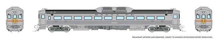 Budd RDC-1 Phase 1 - Standard DC -- Santa Fe DC-191, DC-192 (silver, red, yellow, black), N, Rapido Trains Inc 516002