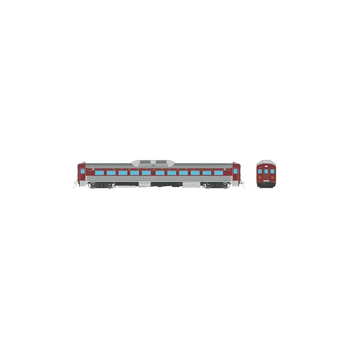 Budd RDC-1 Phase 1b - Standard DC -- New York, Susquehanna & Western M8 (stainless, maroon), HO, Rapido Trains Inc 16332