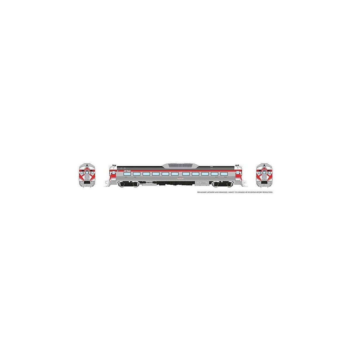 Budd RDC-1 Phase 2 - Sound and DCC -- Canadian Pacific (silver, Action Red), N, Rapido Trains Inc 516507